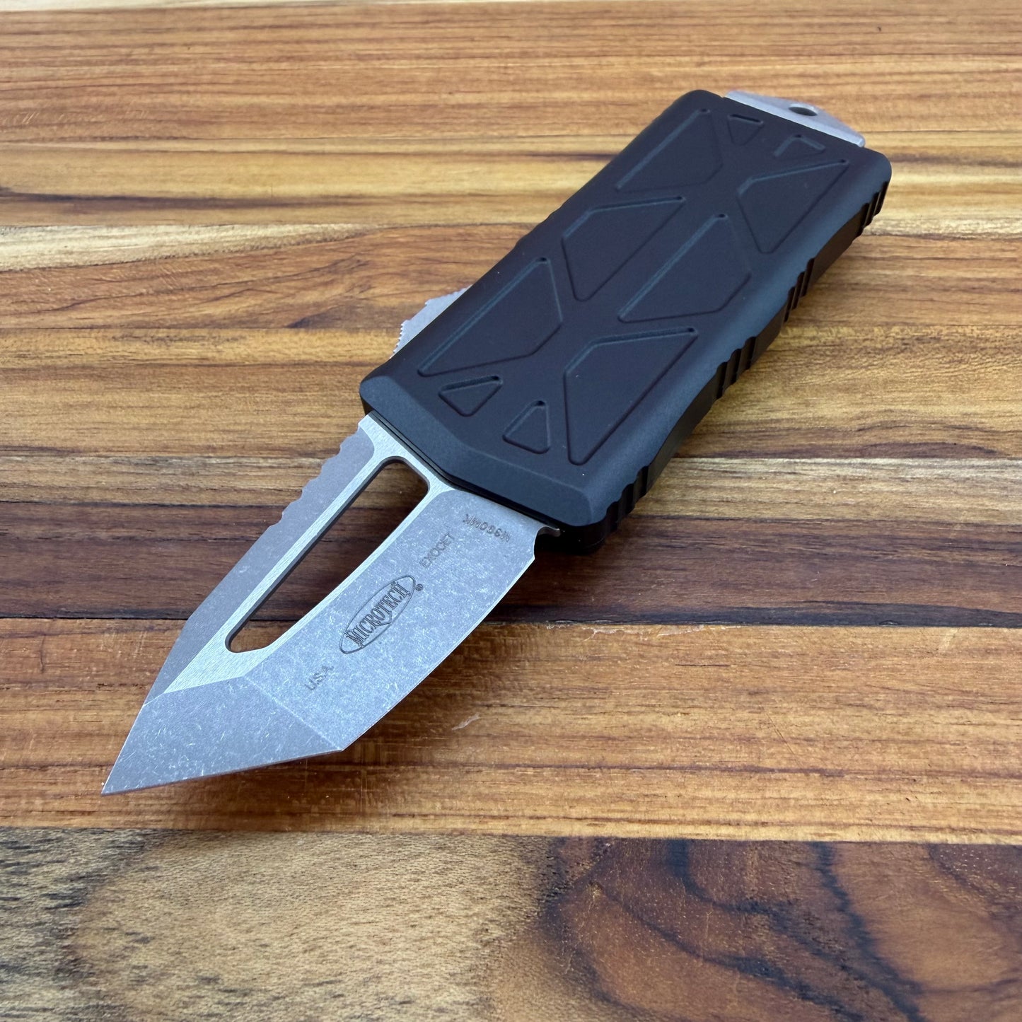 Microtech Exocet T/E 2" OTF w/ Black Aluminum Handle & Money Clip