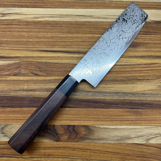 Kikuichi Nickel Warikomi Damascus 170mm (6.75") Nakiri