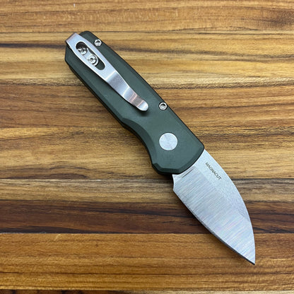 Pro-Tech Runt 5 2" Auto w/ Wharncliffe Blade & Green Aluminum Handle