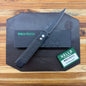 Pro-Tech Godfather 4" Left-Handed Auto w/ Black Battleworn Jigged Handle