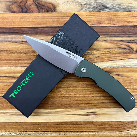 Pro-Tech Magic 2 "Whiskers" 3.75" Auto w/ Green Handle