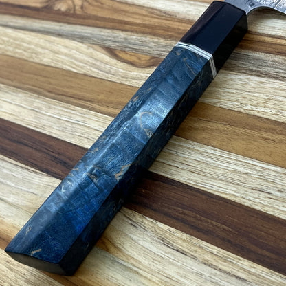 Alfredo Faccipieri Artisanal 165mm (6.5") Petty w/ Damasteel Bifrost Damascus & Blue Karelian Birch Handle