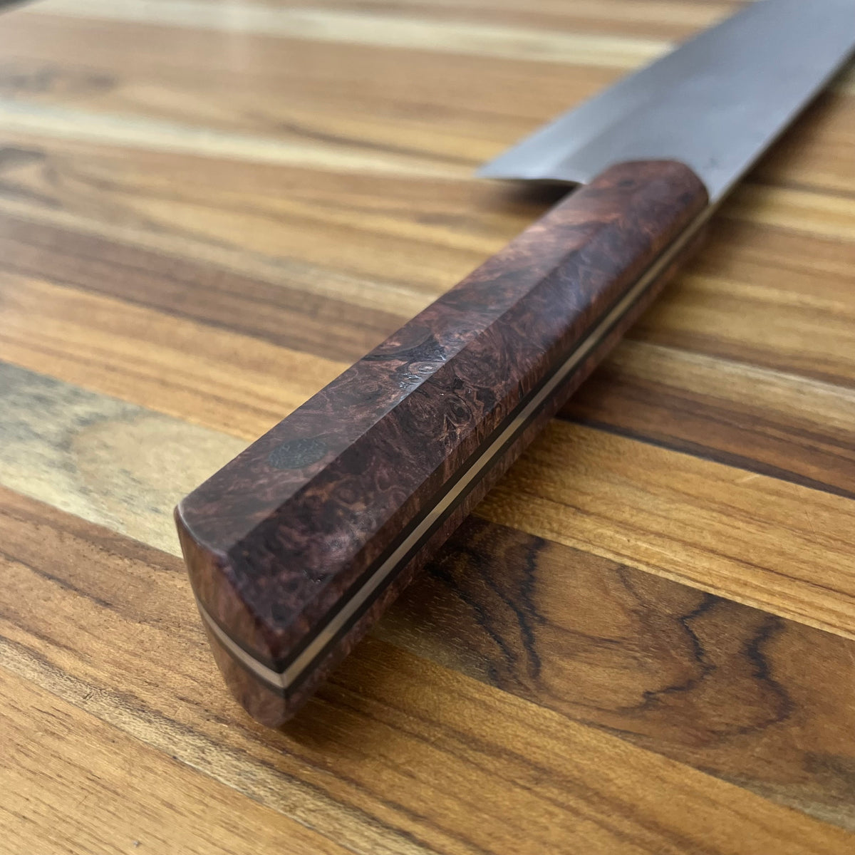 Running Man Forge Ready Series 240mm (9.5") Gyuto w/ Brown Maple Burl Handle