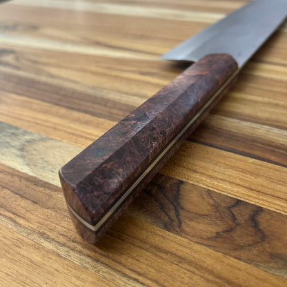 Running Man Forge Ready Series 240mm (9.5") Gyuto w/ Brown Maple Burl Handle