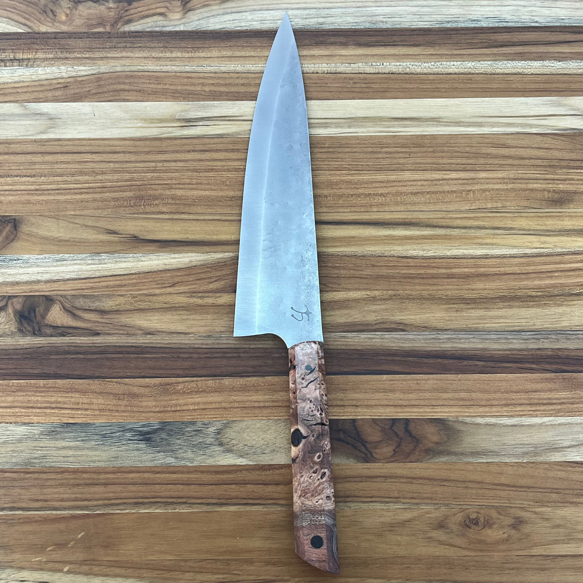 Running Man Forge Ready Series 200mm (8") Chef's Knife w/ Maple Burl Handle