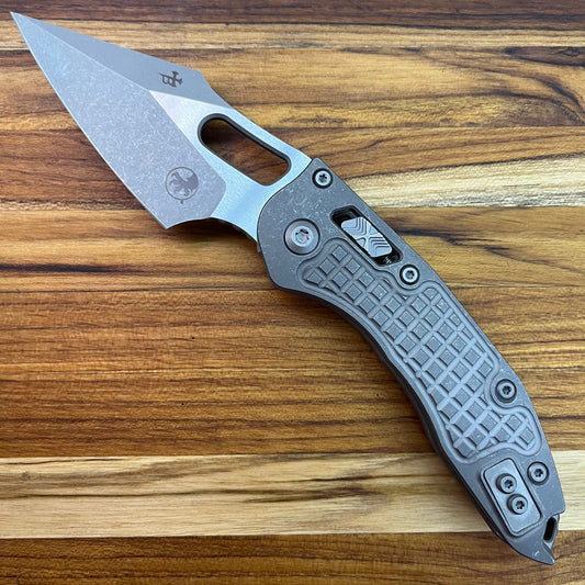 Microtech Marfione Select Stitch 3.5" Folding Knife w/ RAM-LOK & Frag Titanium Handle