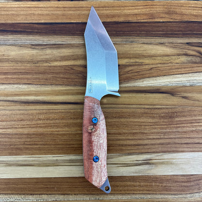 Meglio Blade Show Semi-Custom H-Series 4" Outdoor Kitchen Knife w/ Orange Primavera Handle