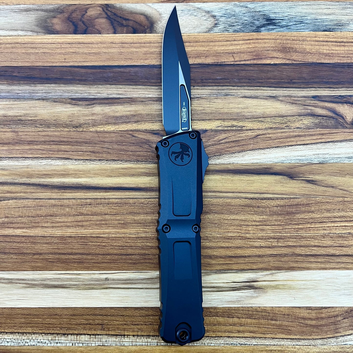 Microtech Combat Troodon Gen III Bowie 4" OTF w/ Black Aluminum Handle