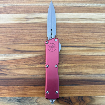 Microtech Scarab II Gen III Executive D/E 4" OTF w/ Merlot Aluminum Handle