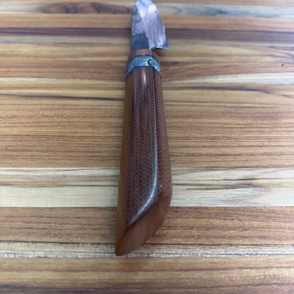 Baldwin Blades Blade Show (95mm) 3.75" Damascus Paring w/ Micarta Handle