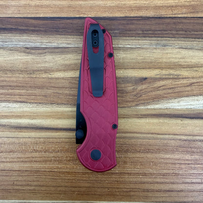 Pro-Tech TR-3 Integrity 3.5" Folding Knife w/ Red Reptile Texture Aluminum Handle
