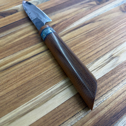 Baldwin Blades Blade Show (95mm) 3.75" Damascus Paring w/ Micarta Handle