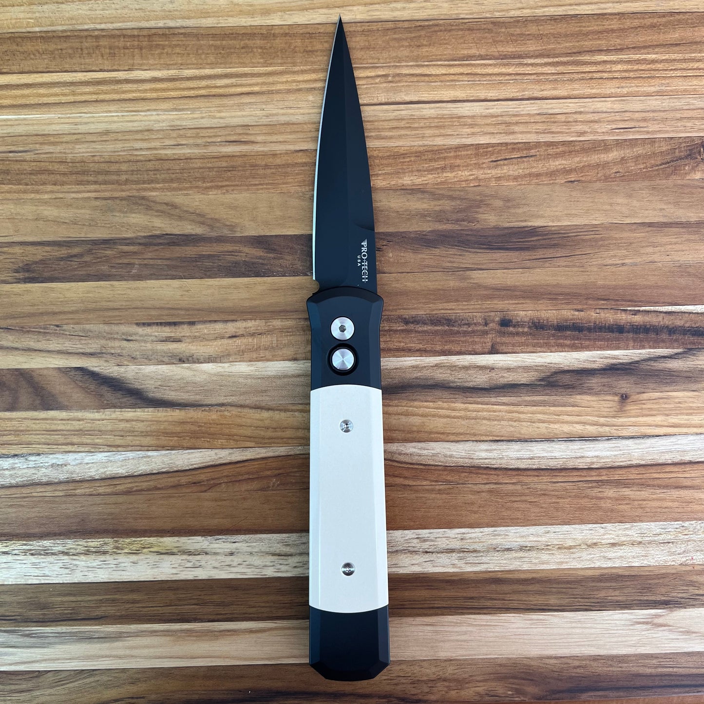 Pro-Tech Godfather 4” DLC Auto w/ Ivory Micarta Handle