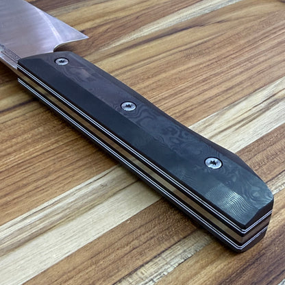 Meglio Blade Show Semi-Custom 6.5" Satin Kiritsuke w/ Black Dunes Carbon Fiber Handle