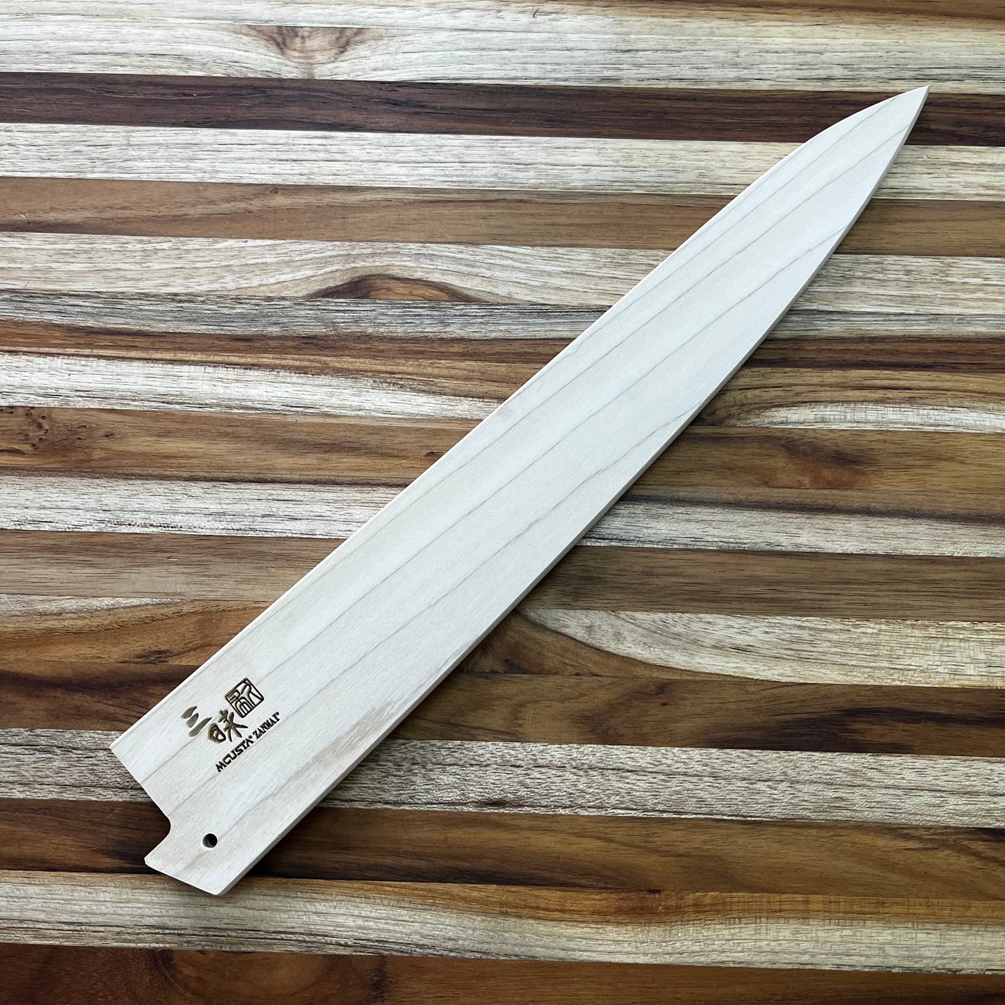 Mcusta Zanmai Natural Wood 300mm (11.75") Sujihiki Saya w/ Pin