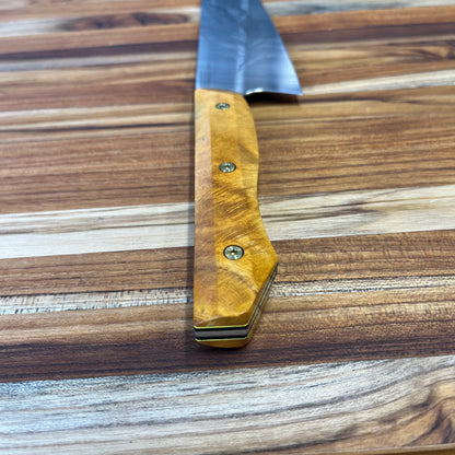 Meglio Semi-Custom 8" Satin Gyuto 2.0 w/ Yellow Feather & Primavera Handle