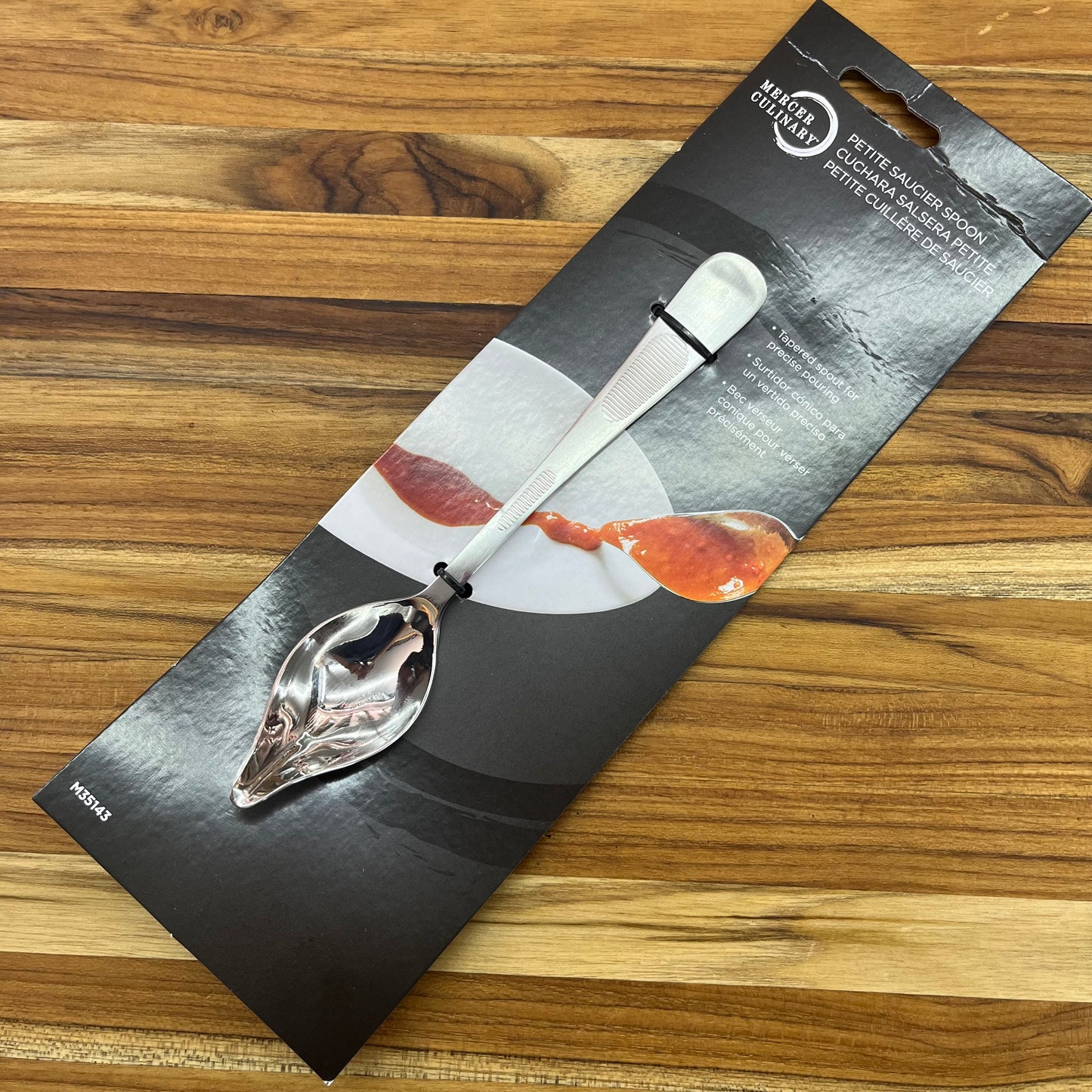Mercer Tool 7.25" Satin Petite Saucier Spoon w/ Spout