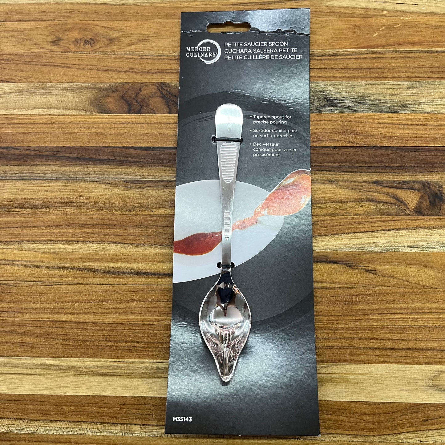 Mercer Tool 7.25" Satin Petite Saucier Spoon w/ Spout
