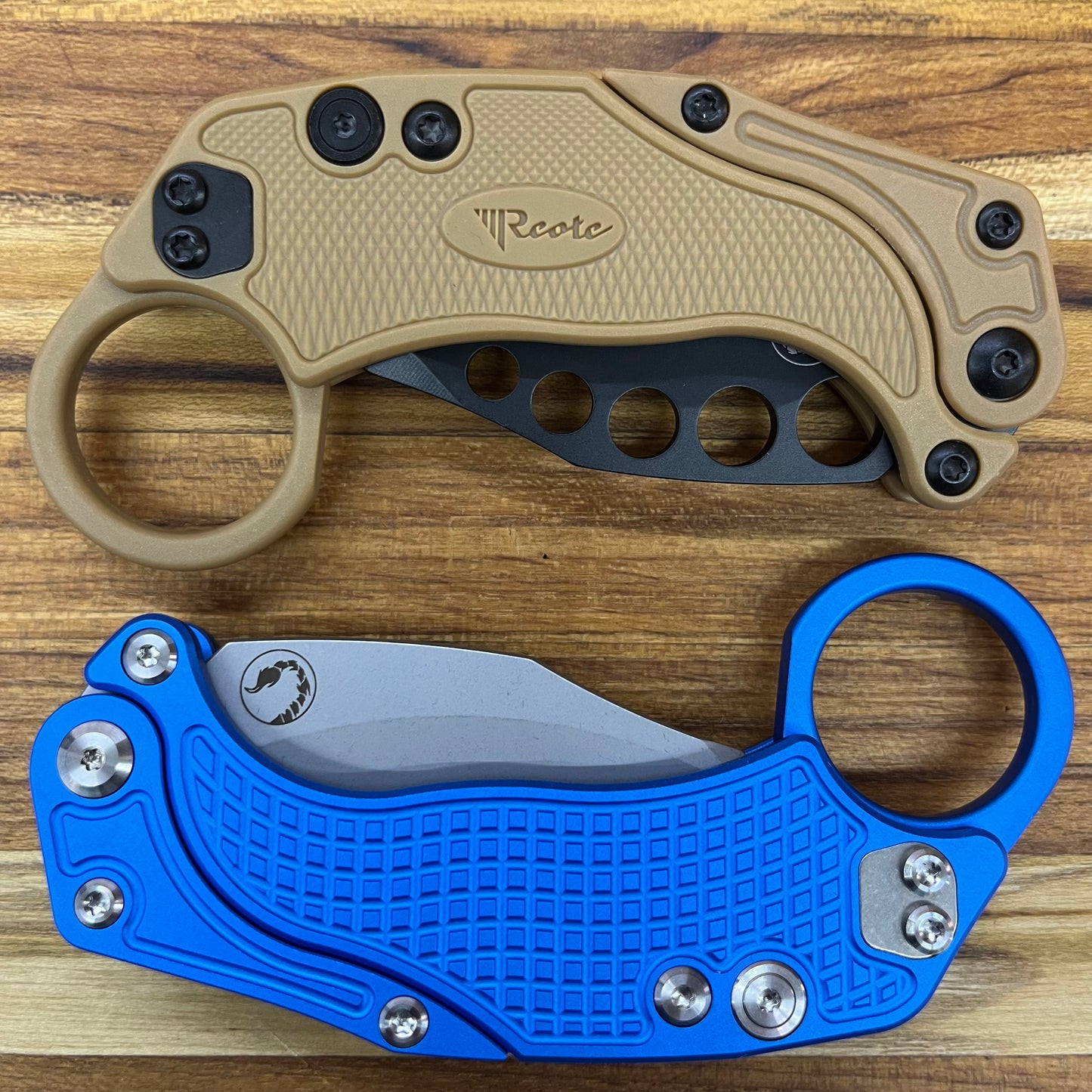 Reate EXO-K 3" Stonewash Blue Gravity Karambit w/ Trainer Knife