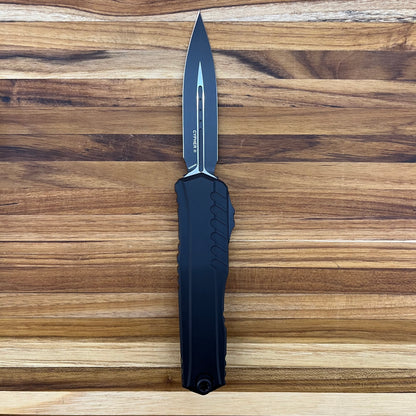 Microtech Cypher II D/E 3.25" Tactical Black OTF w/ Reversible Clip