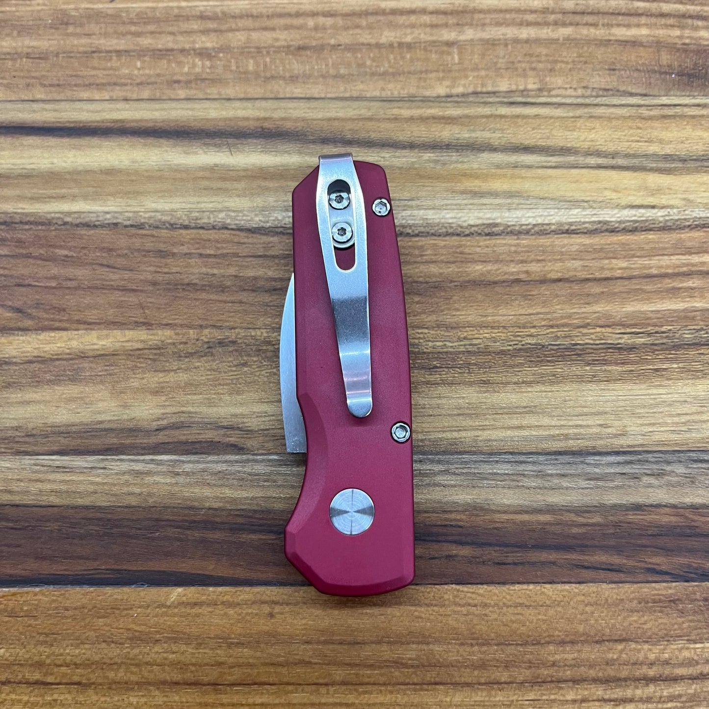 Pro-Tech Runt 5 2" Auto w/ Wharncliffe Blade & Red Aluminum Handle