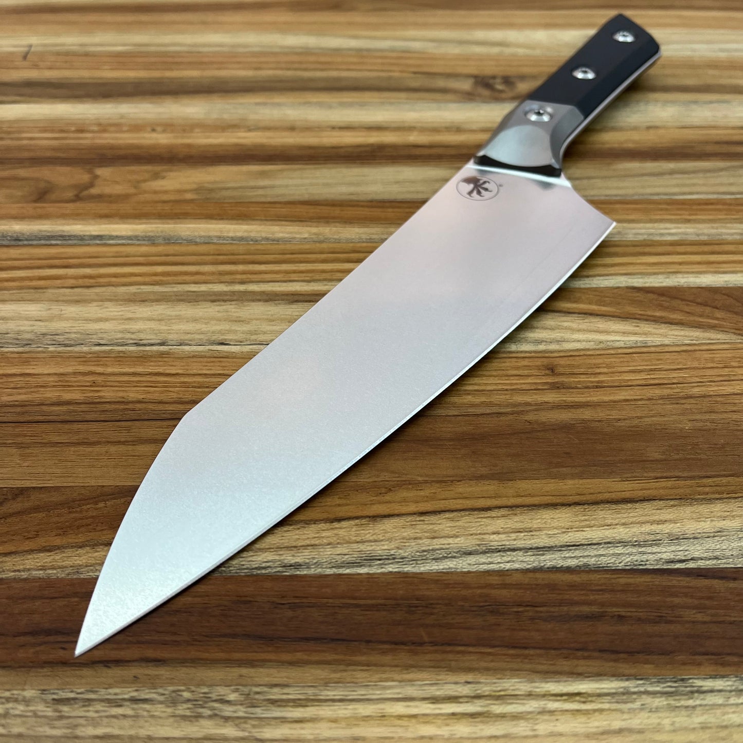 Microtech Culinary 8" Chef's Knife w/ Titanium Bolster & Black G10 Handle