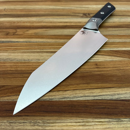 Microtech Culinary 8" Chef's Knife w/ Titanium Bolster & Black G10 Handle