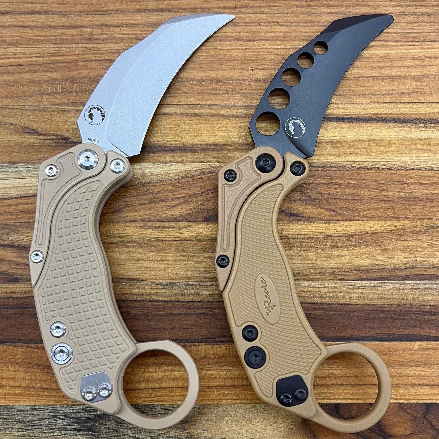 Reate EXO-K 3" Stonewash Tan Gravity Karambit w/ Trainer Knife