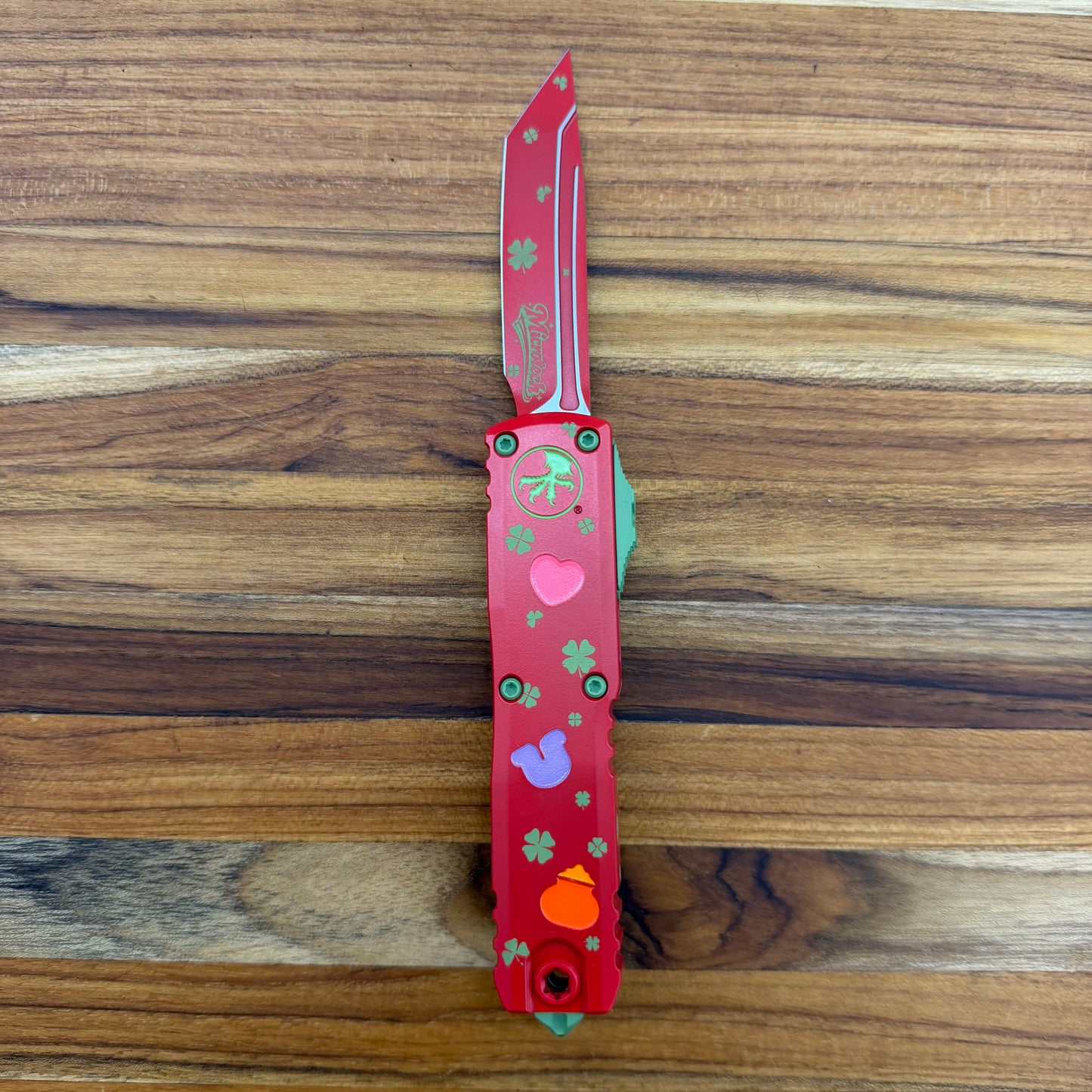 Microtech Signature Series UTX-85 GEN IV T/E 3.11" OTF Auto w/ St. Patrick's Day Handle