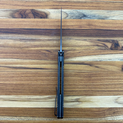 Pro-Tech Godfather 4" Left-Handed Auto w/ Black Battleworn Jigged Handle