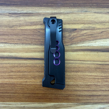 Reate Exo-U Gravity 2.5" Utility Knife w/ Black Handle & Purple Speedhole
