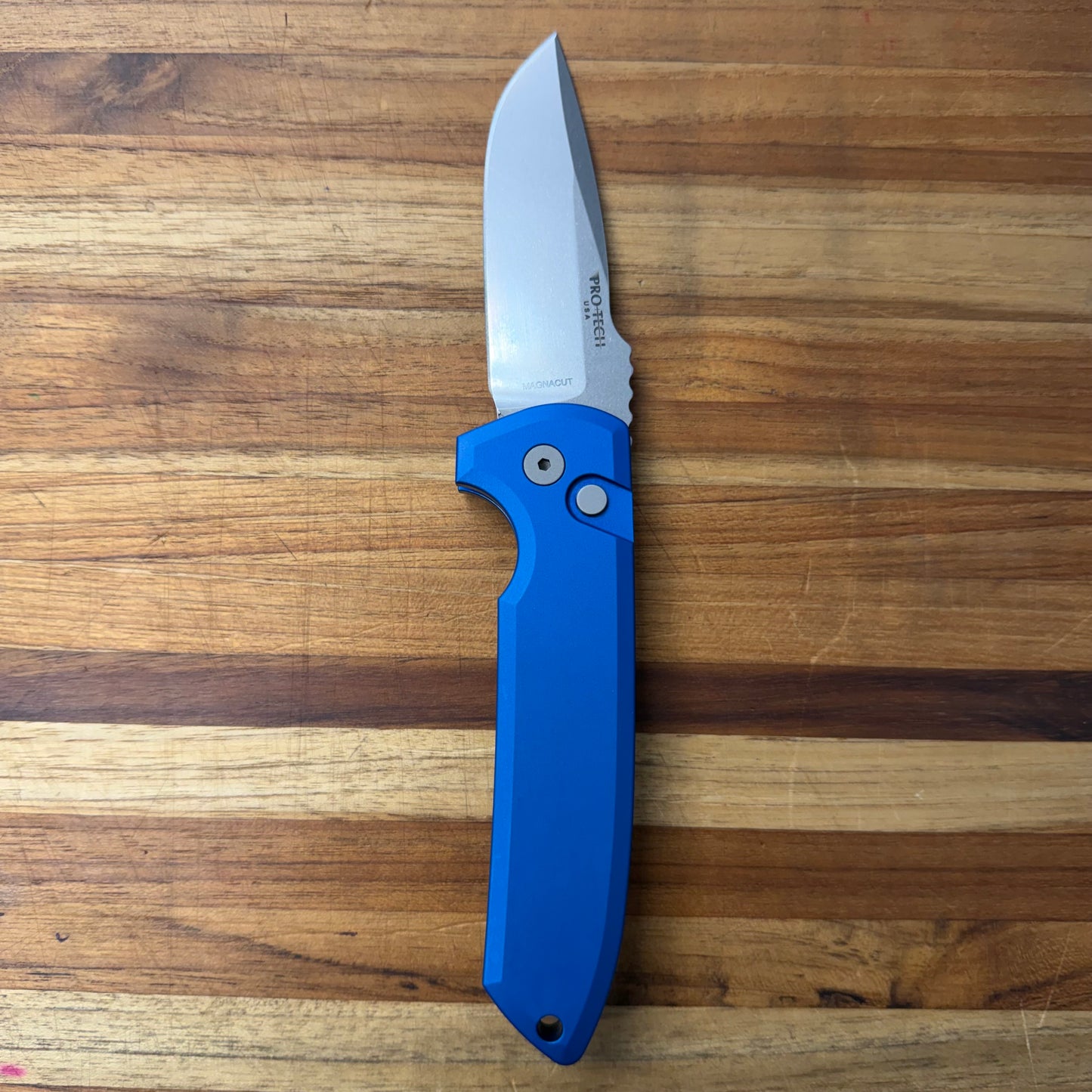 Pro-Tech Rockeye 3.25" Auto w/ Blue Aluminum Handle