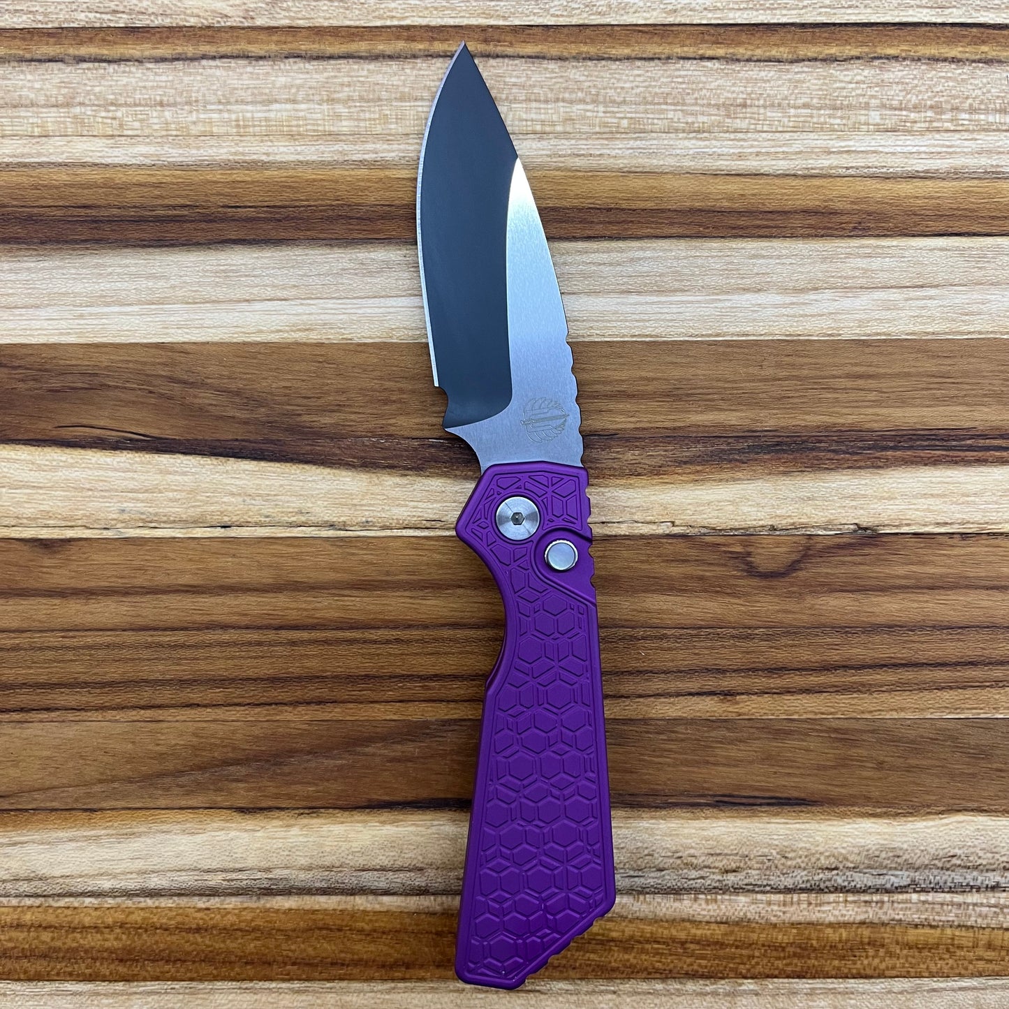 Pro-Tech Strider PT+ 3" Auto w/ Purple Gridlock Handle