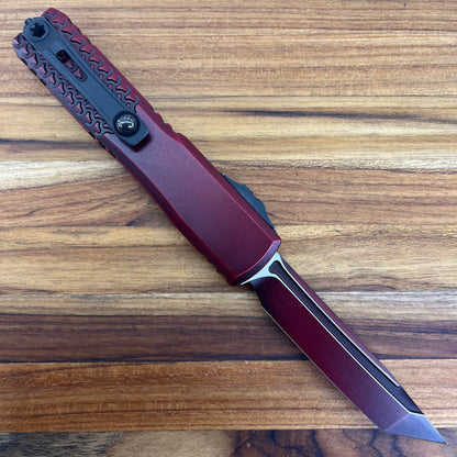 Microtech Ultratech Gen IV T/E 3.5" OTF w/ Half Tri-Grip Red Abrasion Aluminum Handle