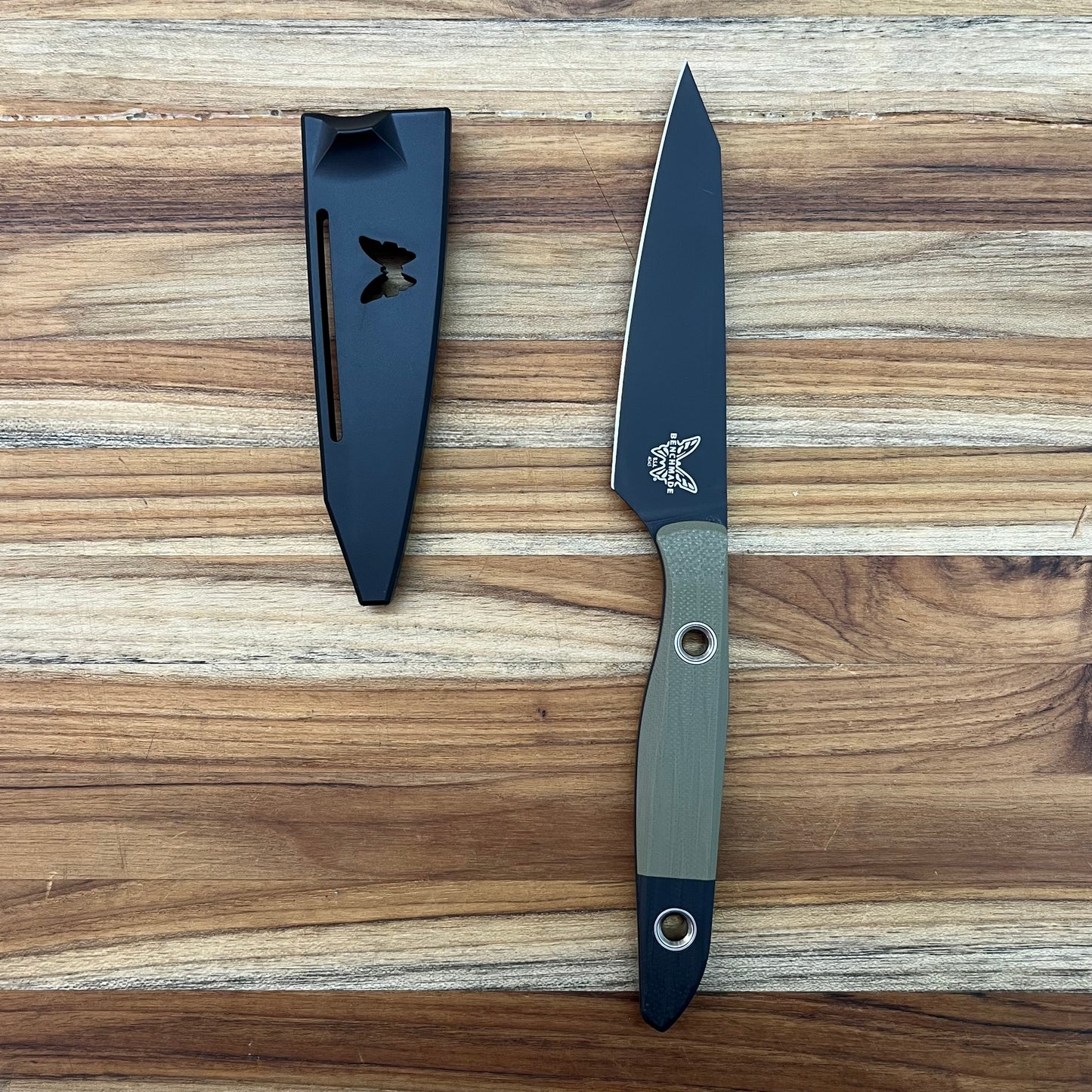 Benchmade True Paring Knife w/ Olive Drab & Black G10 Handle