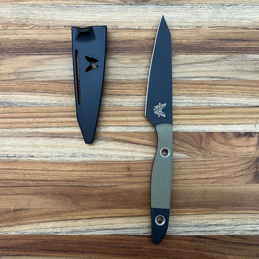 Benchmade True Paring Knife w/ Olive Drab & Black G10 Handle