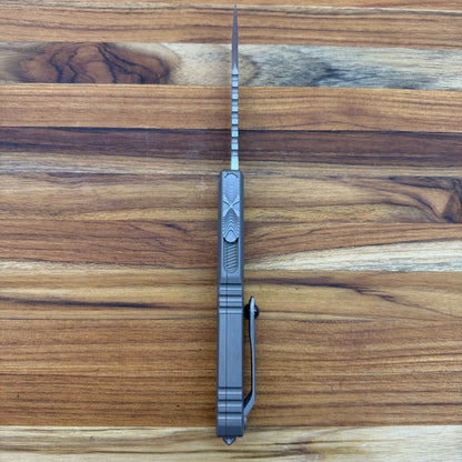 Microtech Signature Series Ultratech EX Gen III ZBP Hellhound 3.5" OTF w/ Natural Clear Aluminum Handle