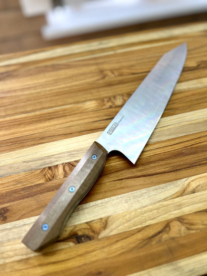 Meglio 10" Satin Semi-custom Magnacut Gyuto 2.0 Kiritsuke with Ancient Birch