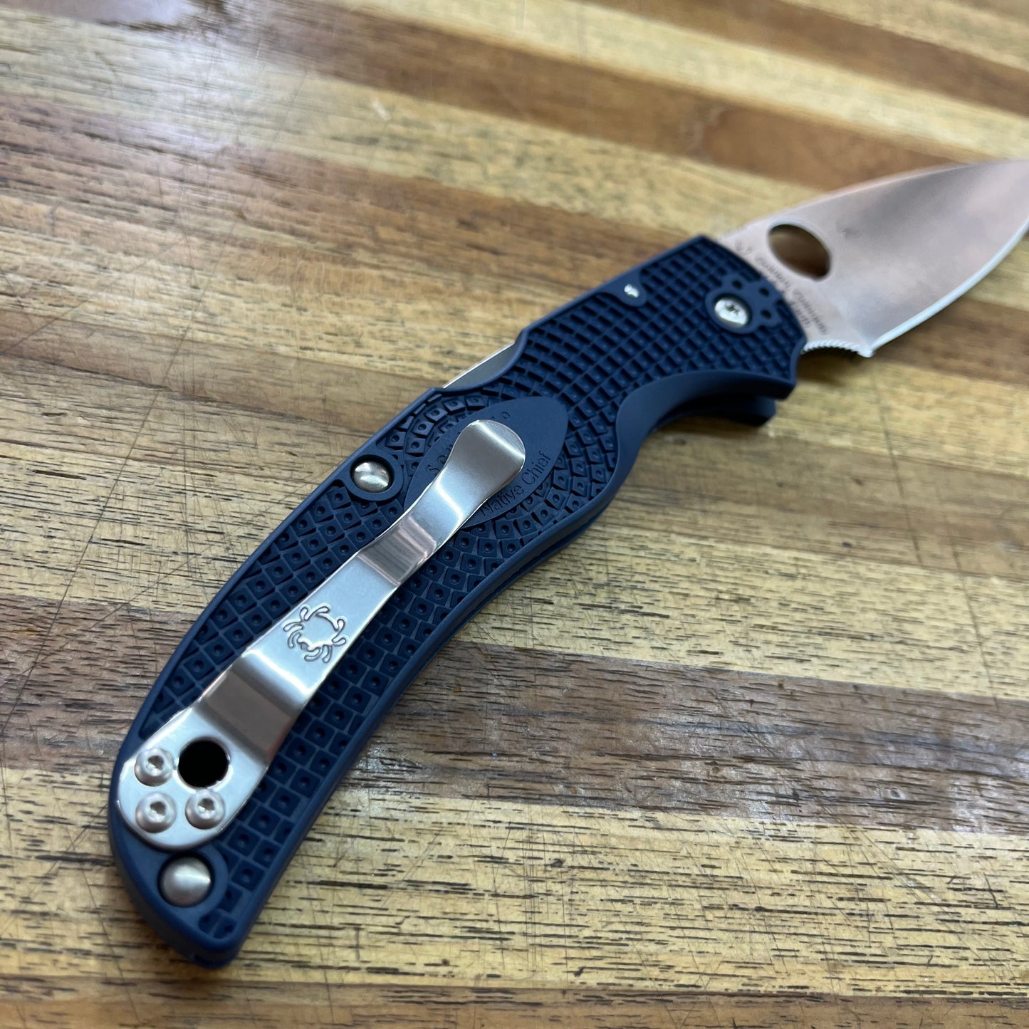 Spyderco Native Chief 4" Folding Knife w/ Dark Blue Handle