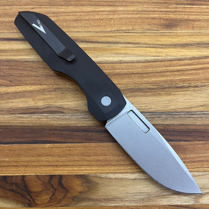 Pro-Tech Vero Synapse 3.5" Auto w/ Natural Linen Micarta & Black Aluminum Handle