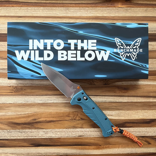 Benchmade Adira 3.6" Folding Knife w/ Depth Blue Grivory