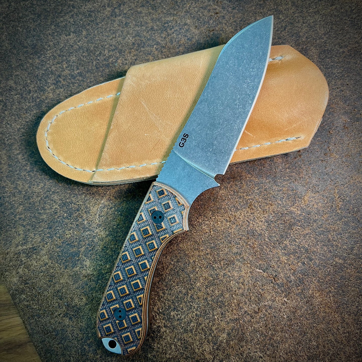 Bradford Knives Guardian 3 3V Textured Tiger Stripe Sheepsfoot Fixed Blade