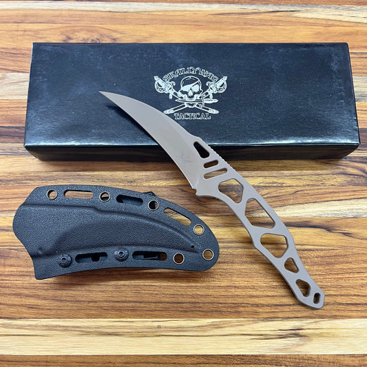 Toor *Limited Edition* Peg Leg by Skallywag Tactical 4" Fixed Blade w/ FDE Gunkote Finish & Black Kydex Sheath