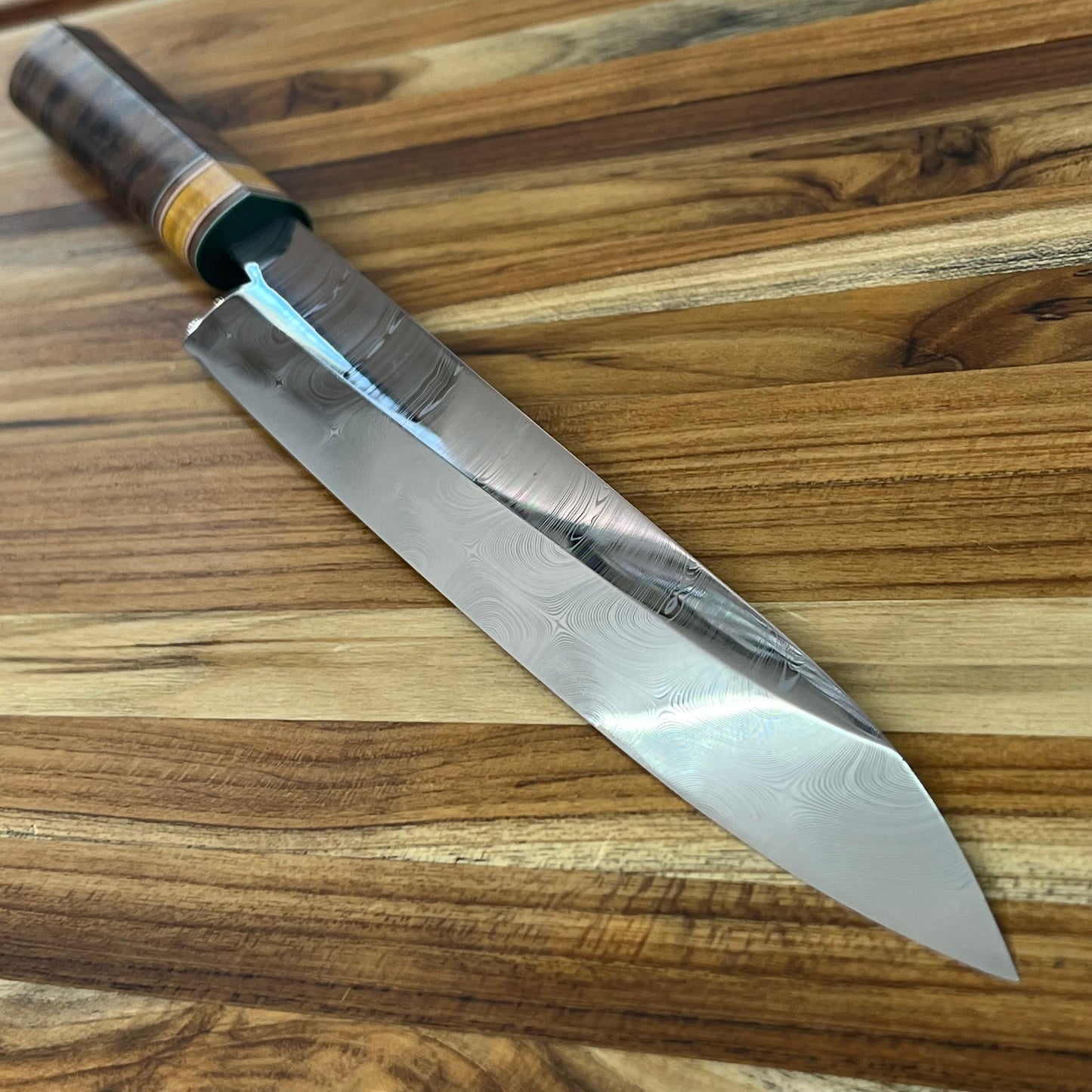 3rd Hill Customs Damasteel 240mm (9.5") Yanagiba w/ Koa Handle