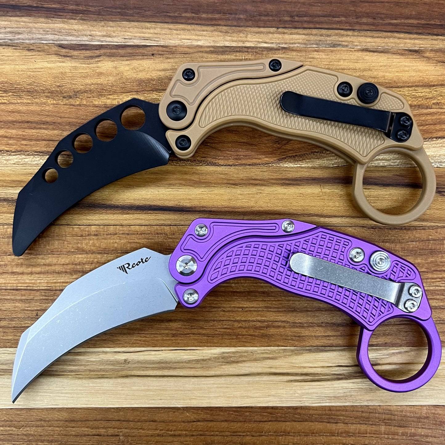 Reate EXO-K 3" Stonewash Purple Gravity Karambit w/ Trainer Knife