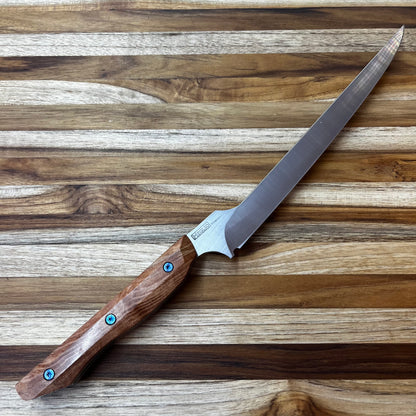 Meglio Semi-Custom 8" Satin Offset Fillet Knife w/ Maple Handle