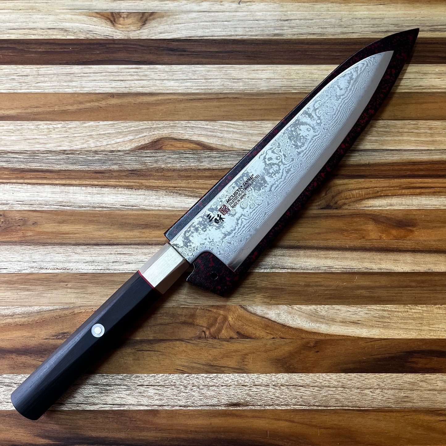 Mcusta Zanmai Red Lacquer 180mm (7") Gyuto Saya w/ Pin