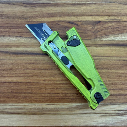 Reate Exo-U Gravity 2.5" Utility Knife w/ Distressed Green Handle