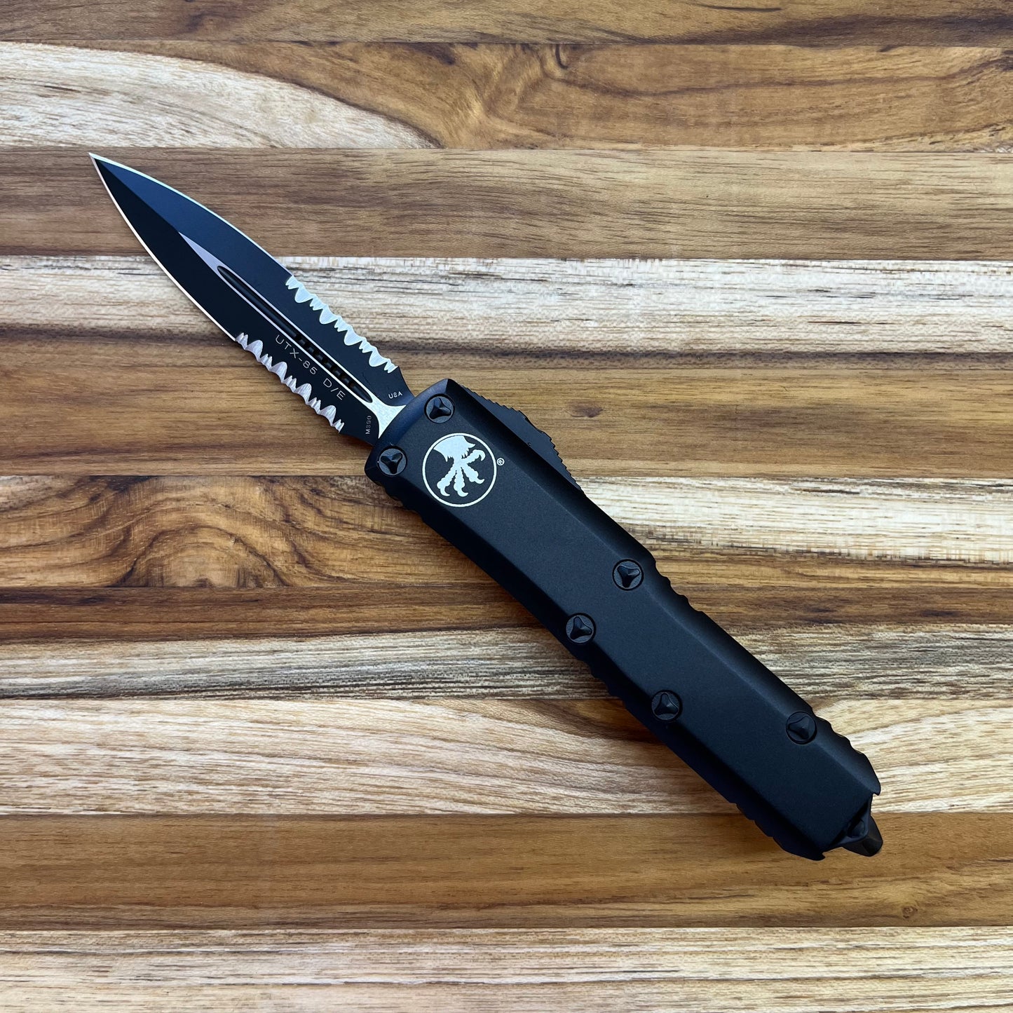 Microtech UTX-85 Tactical D/E 3.11" All Black OTF Auto w/ Black Handle