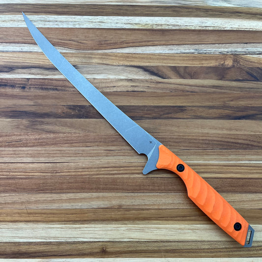 Toor Outdoor Avalon 9" Fillet Knife w/ Blaze Orange G10 Handle & Kydex Sheath